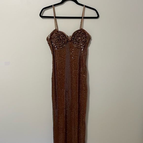 Mew Mews - Lorelei Brown Sequin Dress - Brown - XSmall - Picture 2 of 5